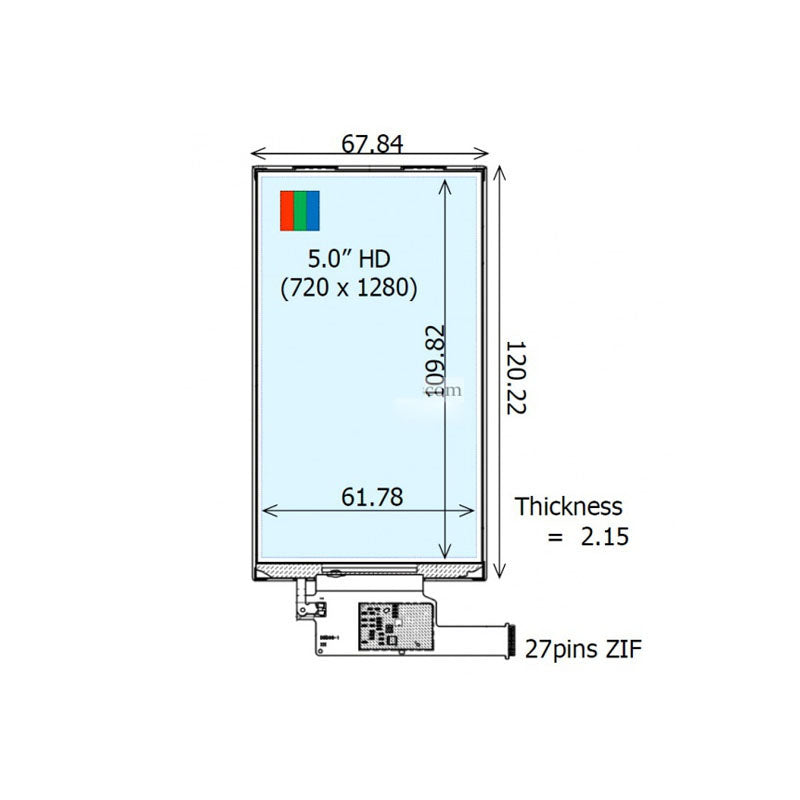 COM50H5N17ULC Ortustech 5 Inch 720x1280 MIPI Transflective TFT LCD Display