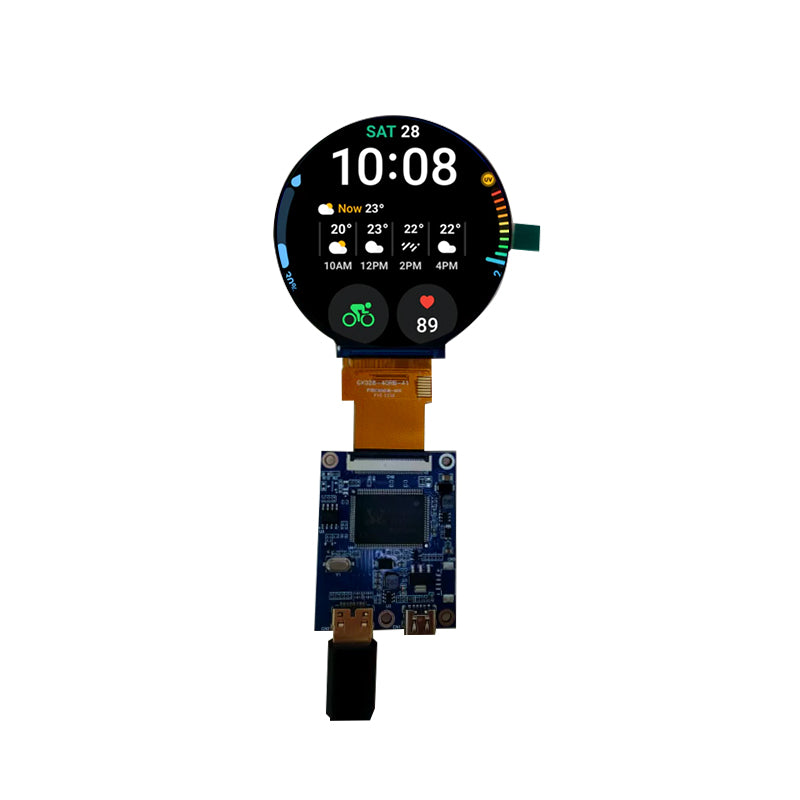 2.8 Inch Round Display MIPI 480×480 IPS Full-View Circular Display with Capacitive Touch & HDMI Driver Board