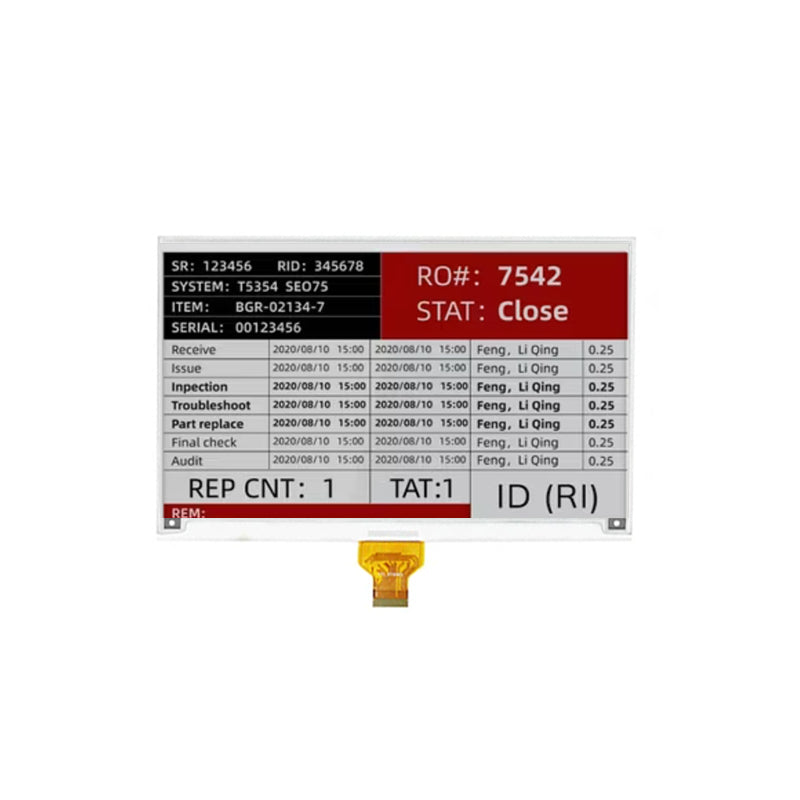 7.5 Inch E Ink Display 800×480 Fast Refresh SPI Black & White E-Paper Screen