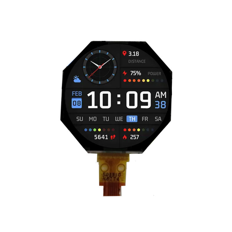 LPM010M297B JDI 1 Inch TFT LCD Display 208×208 Reflective Sunlight Readable Circular Display