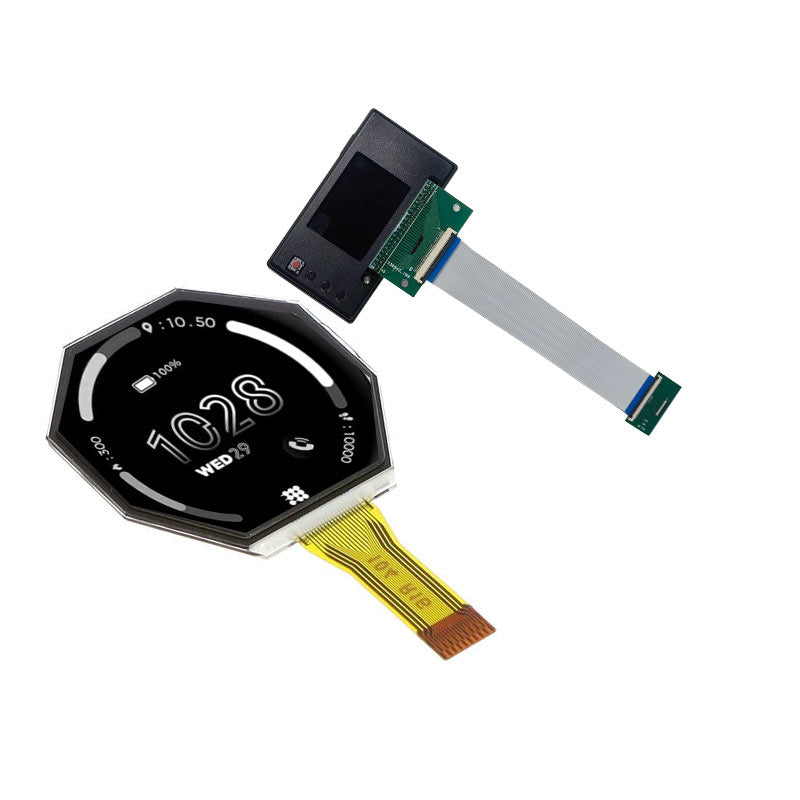 TN0103ANVNANN-GN00 1 Inch Reflective Display 128x128 3-wire SPI MIP Display For Wearable