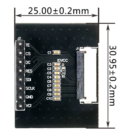 2.9 Inch Reflective display 168x384 resolution SPI interface Display