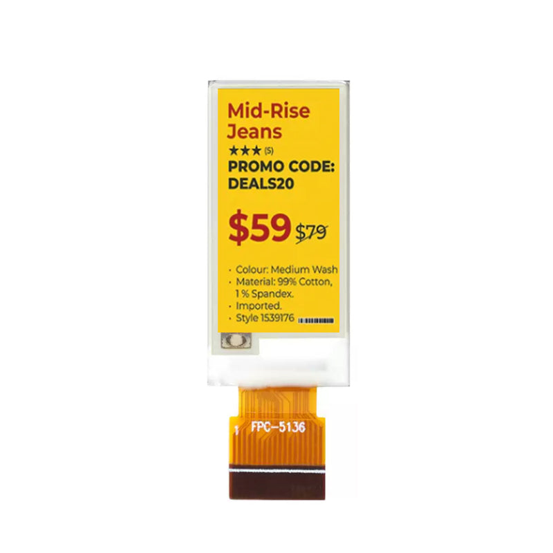 0.97 Inch 4-Color E Ink Display Module SPI 84×88 Black White Red Yellow Electronic Paper Display