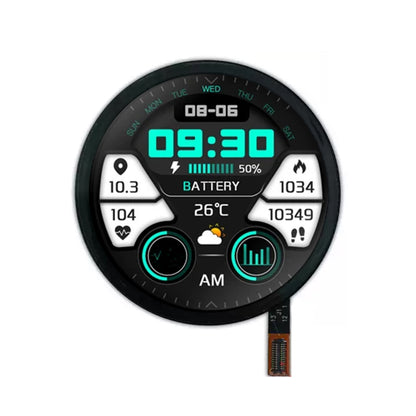 1.7 Inch Round AMOLED Display 466×466 QSPI Interface Touch screen Display For Industrial Medical Display