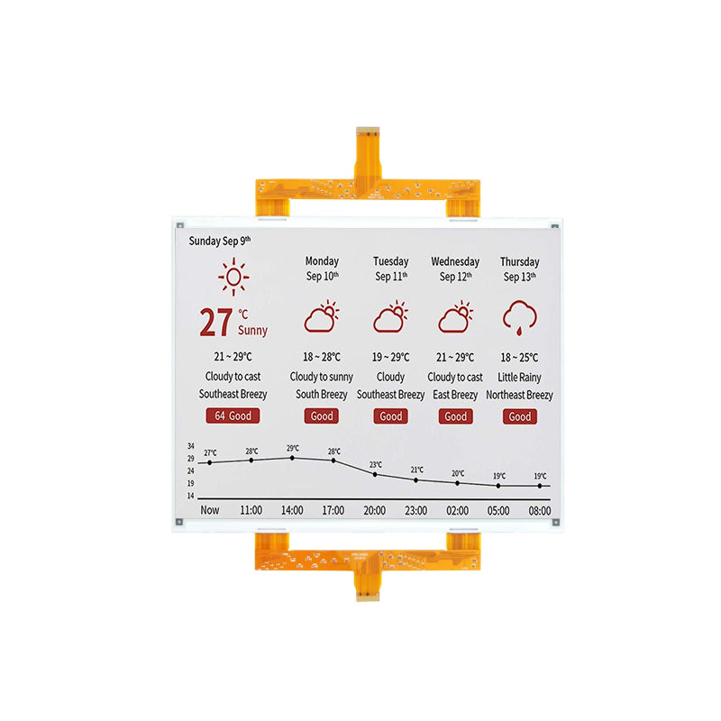 12.48 Inch Four-Color E-Paper Display 1304×984 SPI Black White Red Yellow E-Ink Screen