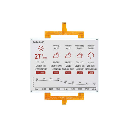 12.48 Inch Four-Color E-Paper Display 1304×984 SPI Black White Red Yellow E-Ink Screen