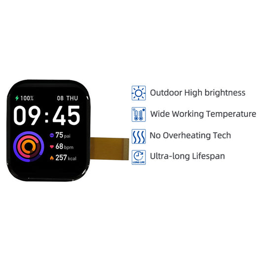 2 Inch High Brightness Display 800nits IPS 410x502 MIPI AMOLED Display With On-Cell Touch