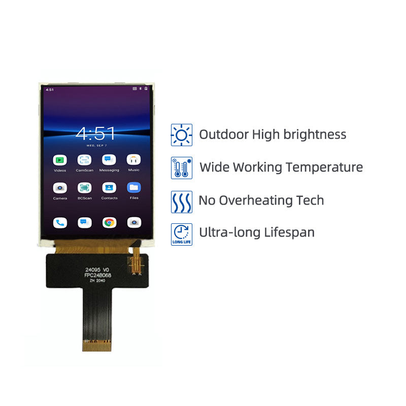 2.4 Inch High Brightness Display 800nits IPS MIPI 480x640 TFT LCD Display For Handheld PDA