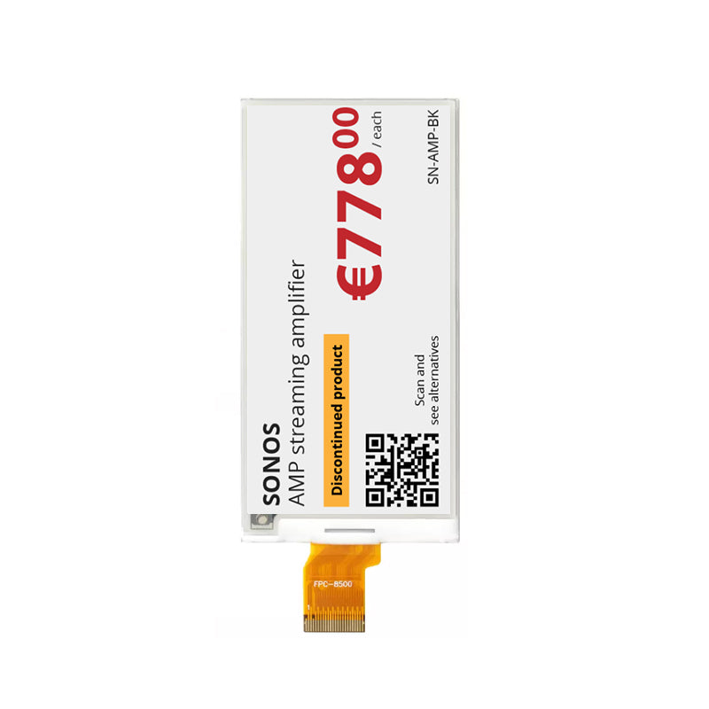 3.5 Inch E Ink Display 384×184 Black White Yellow Red 4-Color Low-Power Electronic Paper Display
