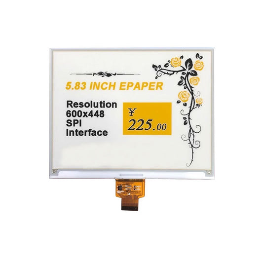 5.83 Inch Electronic Ink Screen Module 600x448 Black And Yellow Three-color EPD Electronic Paper Screen