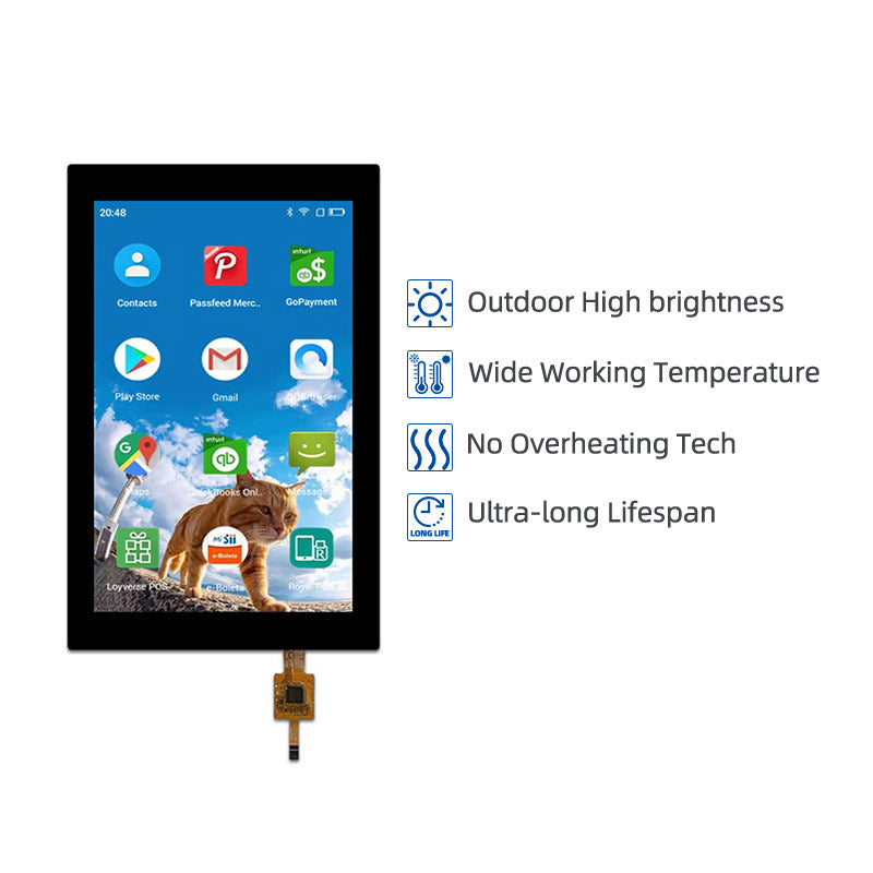 7 Inch High Brightness Display 1500nits IPS 1200x1920 MIPI TFT LCD Display With Capacitive Touch