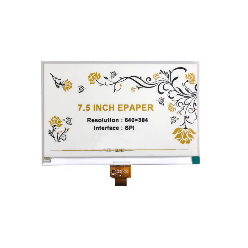 7.5 Inch Color E-ink Screen Black White And Yellow E-paper Display 640x384 SPI Serial Port Screen