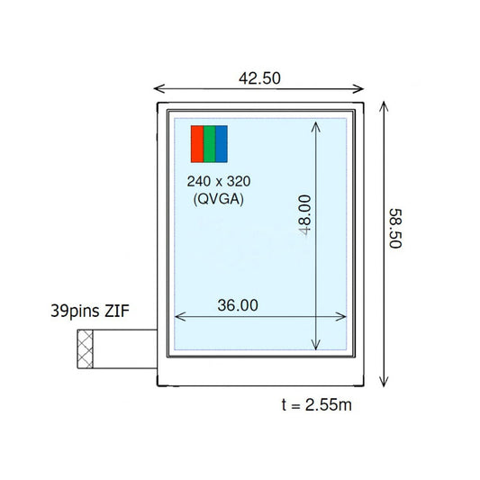 COM24H2P71ULC Ortustech 2.4 Inch TFT LCD Display 240x320 Transflective LCD Panel For Handheld PDA