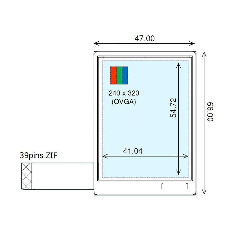 COM27H2P23XLC Ortustech 2.7 Inch Transflective Display Parallel RGB 240×320 TFT LCD Display