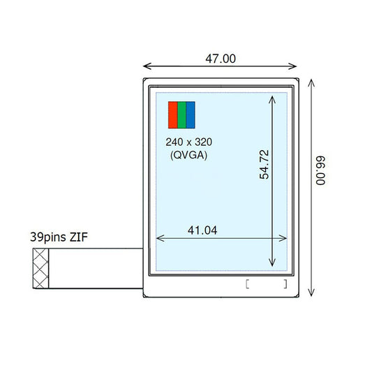 COM27H2P23XLC Ortustech 2.7 Inch Transflective Display Parallel RGB 240×320 TFT LCD Display