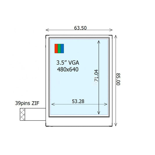 COM35H3M73ULC Ortustech 3.5 Inch TFT LCD Display 480x640 Parallel RGB Transflective LCD Panel For Handheld PDA