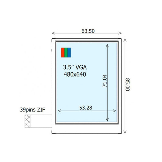 Ortustech COM35H3P39ULC 3.5 inch 480x800 MIPI Interface TFT LCD Display Screen For Handheld and PDA