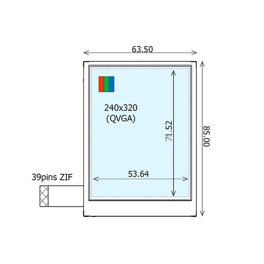 COM35H3R08ULC Ortustech 3.5 Inch TFT LCD Display 240×320 TTL Transflective Sunlight Readable LCD Panel