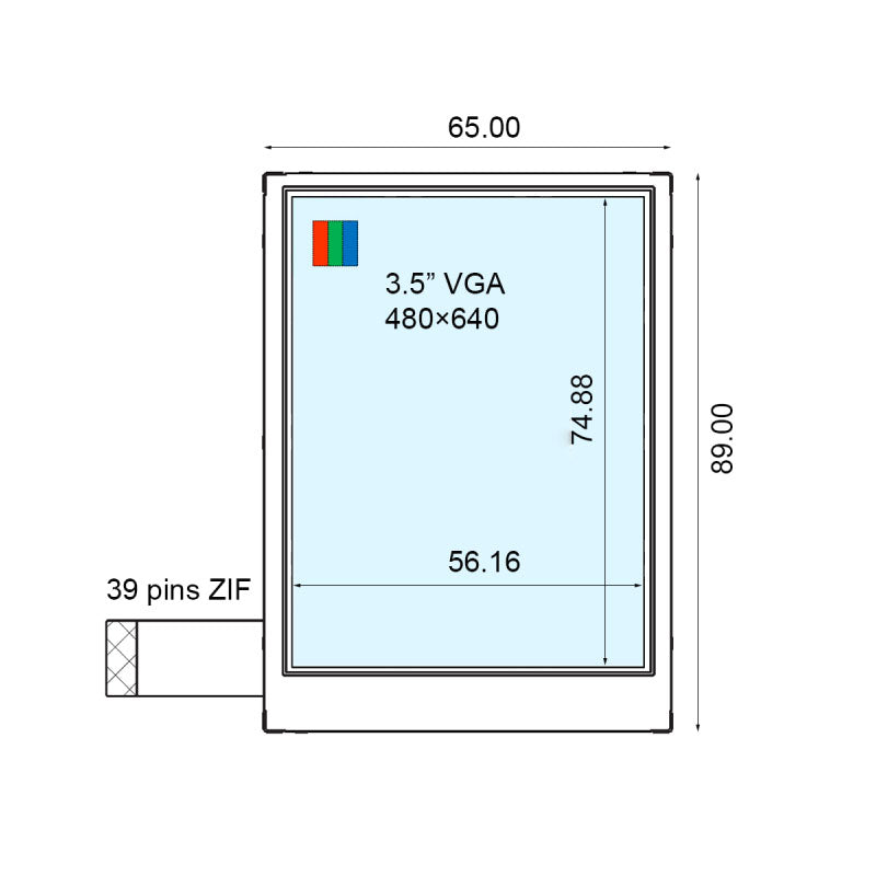 COM37H3M04DLC Ortustech 3.7 Inch Transflective Display 480×640 TTL Interface Sunlight Readable TFT LCD Display