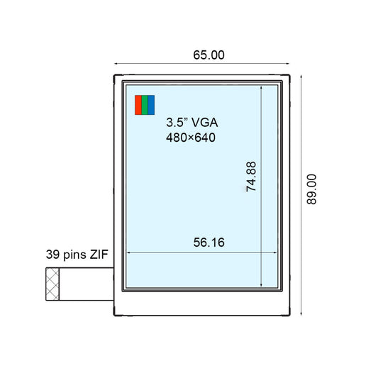 COM37H3M04DLC Ortustech 3.7 Inch Transflective Display 480×640 TTL Interface Sunlight Readable TFT LCD Display