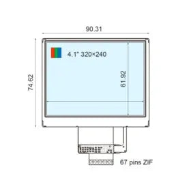 COM41H4P21ULC Ortustech 4.1 Inch TFT LCD Display 320×240 Transflective Sunlight Readable LCD Panel