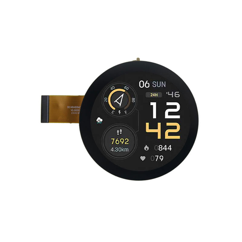 2.1 Inch Circular UI Ultra-thin Serial TFT Display 480x480 Low Power Script Configuration Serial Port Display For Medical