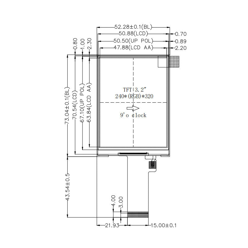 3.2 Inch TFT LCD Display 240x320 ST7789V SPI4 LCD Module