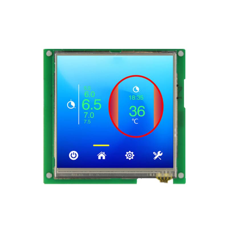 4 Inch RS232 Serial Port Screen 480x480 Configuration Script Serial TFT Display With Capacitive Touch/Resistive Touch For Medical