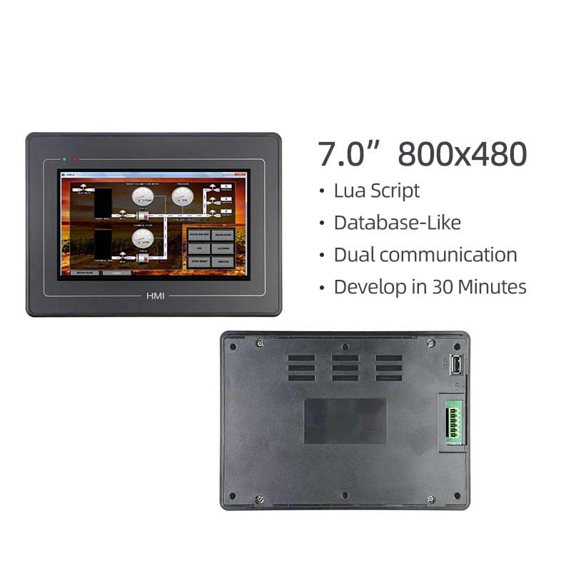 7 Inch HMI Display Human-machine Interface 800x480 Smart Display Dual Communication Inverter Servo LUA Configuration HMI Display With Resistive Touch
