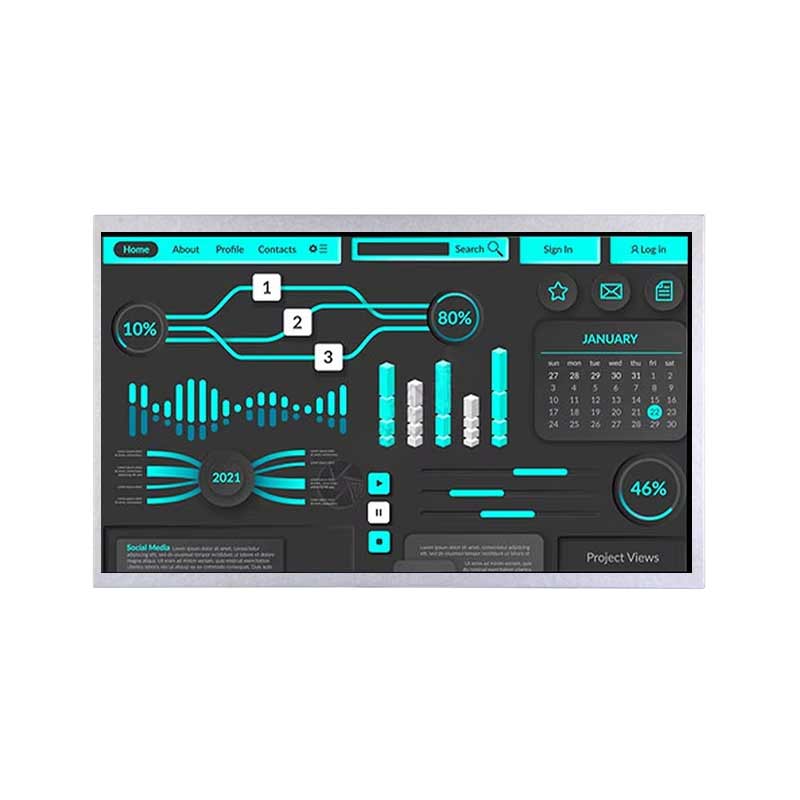 10.1 Inch Ultra-thin Serial Port Screen 1024x600 Low Power Consumption Script Configuration UART TFT Display With Capacitive Touch For Medical