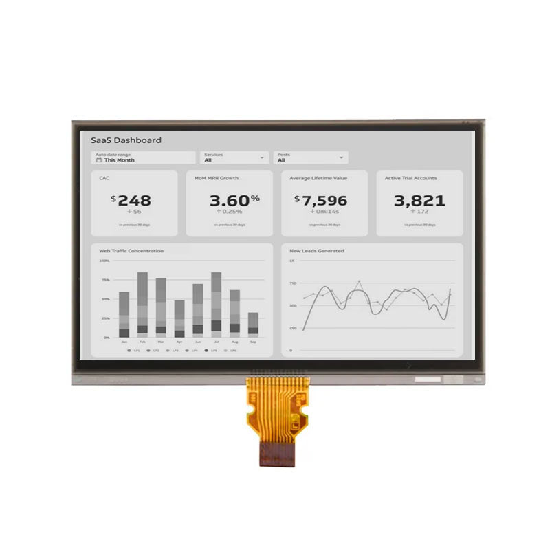 LS027B7DH01 with Front Light 2.7 Inch Reflective LCD Display 400x240 SPI Memory-in-Pixel LCD Panel For Handheld PDA