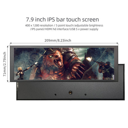 7.9 Inch 400x1280 IPS Bar LCD Panel HDMI Interface LCD Display With Driver Board For Computer Case Secondary Screen ET079BA02B