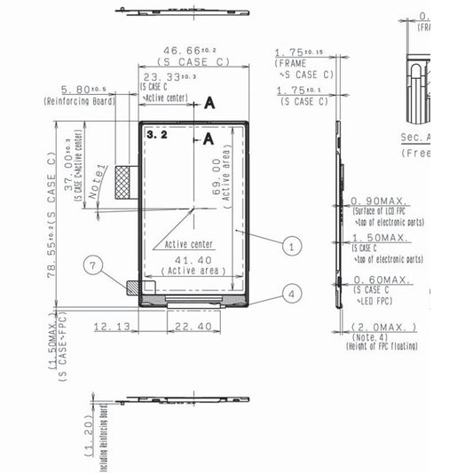 COM32H3P25ULC Ortustech LCD 3.2 Inch 480×800 LCD Display Screen With MIPI Interface