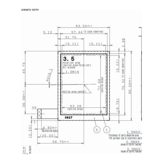 Ortustech COM35H3P39ULC 3.5 inch 480x800 MIPI Interface TFT LCD Display Screen For Handheld and PDA